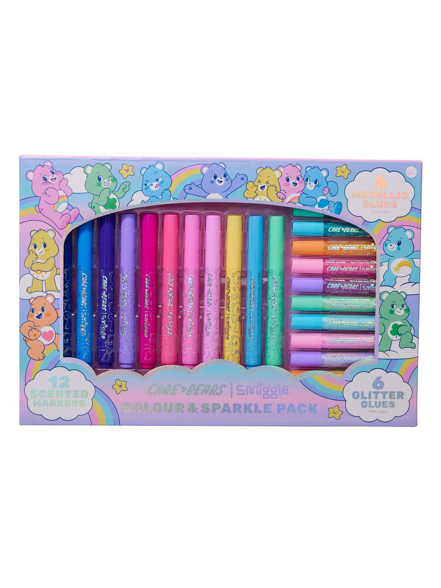 care bears colour sparkle marker pack